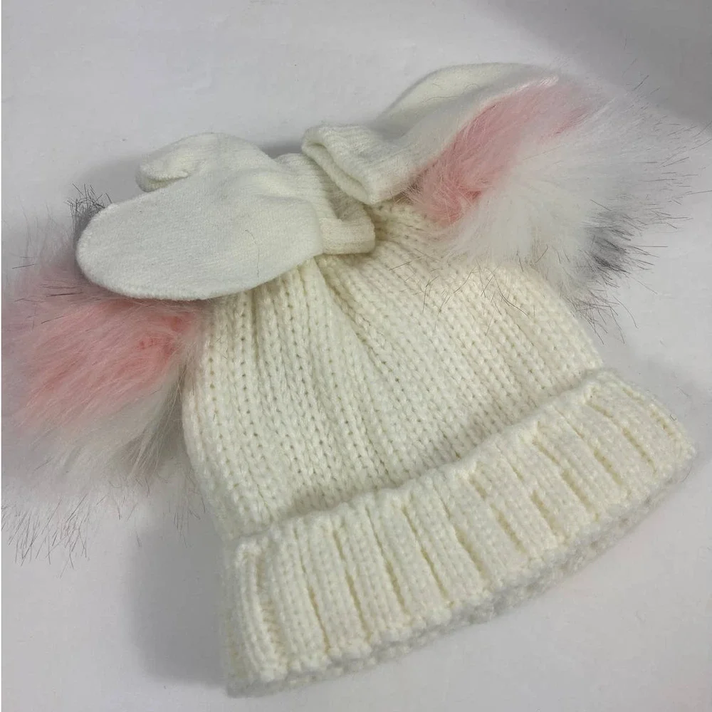 NWT Curls & Pearls Couture Toddler Beanie and mitten